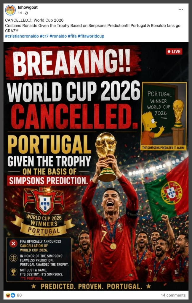 2026世界杯16强战前,C罗最后一舞+辛普森神预言刷屏